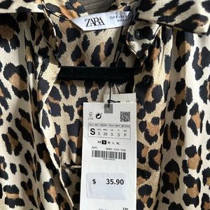 Cheetah Satin Blouse -Zara